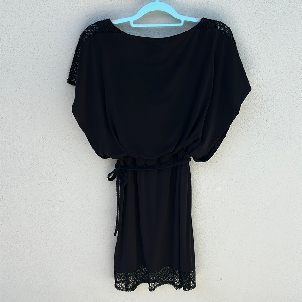 Chic Black Dress with Lace Trim by Sangria Size 10 - Picture 6 of 6